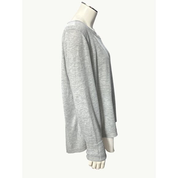 89th and Madison XL Gray Knit Chiffon Back Twist Pullover Lightweight Layer - Picture 7 of 11